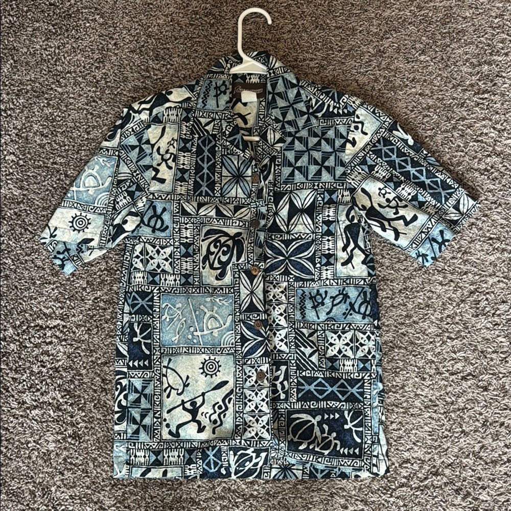 Men's Blue Patterned Shirt
